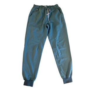 FIGS Technical Collection Teal Jogger Scrub Pants Womens Small Elastic Waist